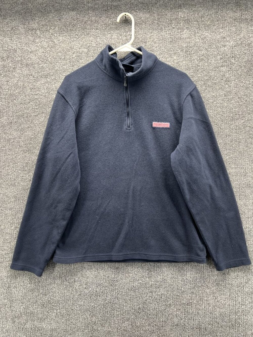 Vineyard Vines Sweatshirt Mens Medium Blue 1/4 Zip Pullover Fleece The Shep